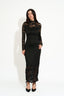 Women’s Black Floral Lace Long Sleeve Maxi Dress
