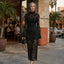 Women’s Black Floral Lace Long Sleeve Maxi Dress