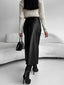 Women’s Black Sleek High Waisted Slit Midi Skirt