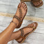Women's Bohemian Beaded Elastic Strap Flat Sandals