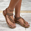 Women's Bohemian Beaded Elastic Strap Flat Sandals
