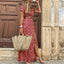 Women’s Boho Tie Waist Slit Maxi Dress