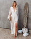 Women’s Boho V-Neck Long Sleeve Maxi Dress
