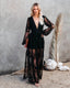 Women’s Boho V-Neck Long Sleeve Maxi Dress