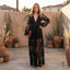 Women’s Boho V-Neck Long Sleeve Maxi Dress