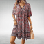 Women's Boho Paisley Print V-Neck Mini Dress
