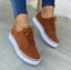 Women's Brogue Lace-Up Low Top Platform Sneakers