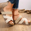 Women’s Brown Criss-Cross Platform Sandals