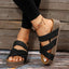Women’s Brown Criss-Cross Platform Sandals