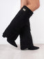 Women’s Elegant Buckle Knee High Suede Boots