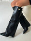 Women’s Elegant Buckle Knee High Suede Boots