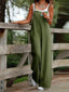 Women’s Casual Cotton Linen Wide-Leg Jumpsuit