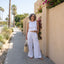 Women’s Casual Cotton Top and Pants Set