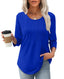 Women’s Casual Long Sleeve Pleated Tunic Top