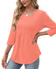 Women’s Casual Long Sleeve Pleated Tunic Top