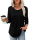 Women’s Casual Long Sleeve Pleated Tunic Top
