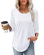 Women’s Casual Long Sleeve Pleated Tunic Top