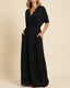 Women's V-Neck Wrap Maxi Dress