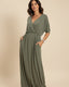 Women's V-Neck Wrap Maxi Dress