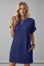 Women's Crew Neck Short Sleeve T-Shirt Dress