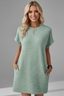Women's Crew Neck Short Sleeve T-Shirt Dress