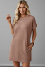 Women's Crew Neck Short Sleeve T-Shirt Dress