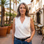 Women’s Casual Sleeveless V-Neck Blouse