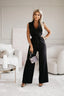 Women’s Casual Sleeveless V-Neck Wrap Jumpsuit