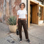 Women’s Casual Straight Leg Striped Trousers