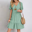 Women's V-Neck Ruffle Hem Babydoll Dress
