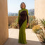 Women’s Chic Colorblock Turtle Neck Maxi Dress