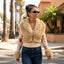 Women’s Chic Cropped Faux Fur Collar Jacket