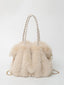 Women’s Chic Faux Fur Shoulder Tote Bag