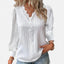 Women’s Chic Long Sleeve Pleated V-Neck Blouse