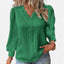 Women’s Chic Long Sleeve Pleated V-Neck Blouse