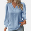 Women’s Chic Long Sleeve Pleated V-Neck Blouse