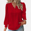 Women’s Chic Long Sleeve Pleated V-Neck Blouse