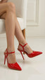 Women’s Chic Pointed Toe Ankle Strap Heels