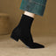 Women’s Chic Pointed Toe Block Heel Ankle Boots