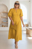 Women’s Chic Puff Sleeve Maxi Dress