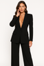 Women’s Chic Single-Button Blazer and Trouser Set