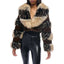 Women’s Chic Striped Cropped Faux Fur Jacket