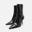 Women’s Classic Black Pointed-Toe Stiletto Heeled Ankle Boots