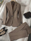 Women’s Classic Notched Lapel Two-Piece Blazer and Trouser Set