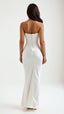 Women's Strapless Corset Ruched Bodycon Evening Maxi Dress