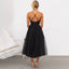 Women's Sweetheart Corset Spaghetti Strap Flowy Midi Dress