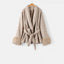 Women’s Fuzzy Belted Faux Fur Cuff Wrap Coat