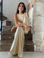 Women’s Elegant Beige Sleeveless Maxi Dress