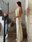 Women’s Elegant Beige Sleeveless Maxi Dress