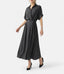 Women’s Elegant Belted Button-Down Midi Shirt Dress
